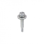 5.5x32 Hex Metal to Light Section Steel S/D Exterior Screw/Washer Steel/Silver Pack 100