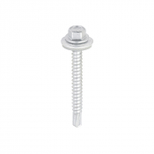 5.5x50 Hex Metal to Light Section Steel S/D Exterior Screw/Washer Steel/Silver Pack 100