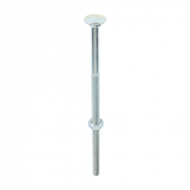 M10x220 Carriage Bolt & Nut DIN 603 Zinc Plated Gr.4.8 Pack 10