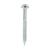 No6x11/4 Pozi Round Twin Threaded Woodscrew Zinc Plated Pack 200