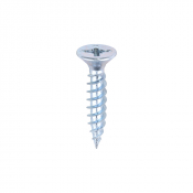 No10x1 Pozi Countersunk Twin Threaded Woodscrew Zinc Plated Pack 200
