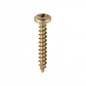 4.0x25 Pozi Pan Multi Purpose Screw Zinc & Yellow Plated Timco Classic Range Pack 200