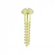 No8x1 Slotted Round Woodscrew Brass Pack 200