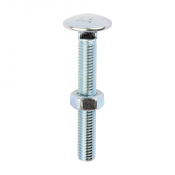 M8x60 Carriage Bolt & Nut DIN 603 Zinc Plated Gr.4.8 Pack 100