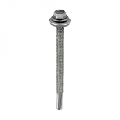 5.5x80 Hex Metal to Heavy Section Steel S/D Exterior Screw/Washer Steel Silver/Pack 100