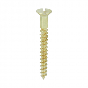 No8x11/2 Slotted Countersunk Woodscrew Brass Pack 200