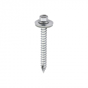 6.3x60 Hex Metal to Timber Slash Point Exterior Screw and 19mm Washer Steel/Silver Pack 100