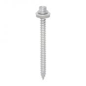 6.3x80 Hex Metal to Timber Slash Point Exterior Screw/Washer Steel/Silver Pack 100