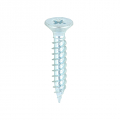 No8x1 Pozi Countersunk Twin Threaded Woodscrew Zinc Plated Pack 200