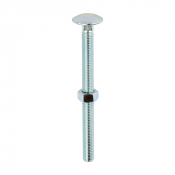 M12x150 Carriage Bolt & Nut DIN 603 Zinc Plated Gr.4.8 Pack 10