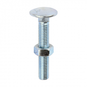 M8x50 Carriage Bolt & Nut DIN 603 Zinc Plated Gr.4.8 Pack 100