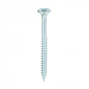 No8x2 Pozi Countersunk Twin Threaded Woodscrew Zinc Plated Pack 200