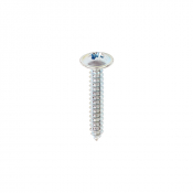 No8x1 Pozi Flange Ab Point Self Tapping Screw DIN 4174CZ Zinc Plated Pack 200