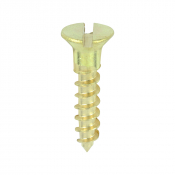 No8x3/4 Slotted Countersunk Woodscrew Brass Pack 200