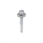 5.5x38 Hex Metal to Heavy Section Steel S/D Exterior Screw/Washer Steel/Silver Pack 100