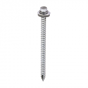 6.3x100 Hex Metal to Timber Exterior Slash Point Screw/Washer Steel/Silver Pack 100
