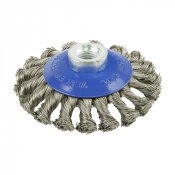 100mm (M14x0.5) Angle Grinder Twisted Knot Stainless Steel Wire Bevel Brush