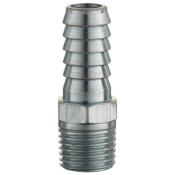 Male Hose Tail Connector, Male Thread BSP Tapered 1/4, HoseTail 9.5mm (3/8) i/d Hose