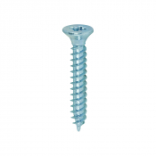 No4x3/4 Pozi Countersunk Twin Threaded Woodscrew Zinc Plated Pack 200