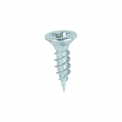 No6x1/2 Pozi Countersunk Twin Threaded Woodscrew Zinc Plated Pack 200
