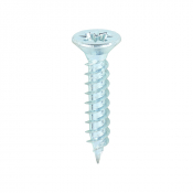 No6x3/4 Pozi Countersunk Twin Threaded Woodscrew Zinc Plated Pack 200
