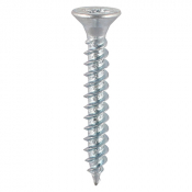 No8x5/8 Pozi Countersunk Twin Threaded Woodscrew Zinc Plated Pack 200