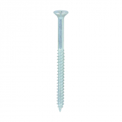 No8x21/4 Pozi Countersunk Twin Threaded Woodscrew Zinc Plated Pack 200