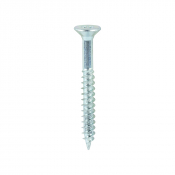 No10x13/4 Pozi Countersunk Twin Threaded Woodscrew Zinc Plated Pack 200