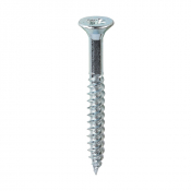 No12x2 Pozi Countersunk Twin Threaded Woodscrew Zinc Plated Pack 200