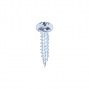 No4x1/2 Pozi Round Twin Threaded Woodscrew Zinc Plated Pack 200