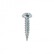 No6x5/8 Pozi Round Twin Threaded Woodscrew Zinc Plated Pack 200