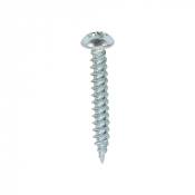 No6x1 Pozi Round Twin Threaded Woodscrew Zinc Plated Pack 200
