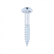 No10x11/4 Pozi Round Twin Threaded Woodscrew Zinc Plated Pack 200