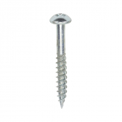 No10x11/2 Pozi Round Twin Threaded Woodscrew Zinc Plated Pack 200