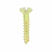 No4x5/8 Slotted Countersunk Woodscrew Brass Pack 200