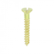 No6x1 Slotted Countersunk Woodscrew Brass Pack 200