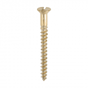 No6x11/2 Slotted Countersunk Woodscrew Brass Pack 200