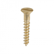 No10x11/4 Slotted Countersunk Woodscrew Brass Pack 200