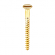 No10x2 Slotted Countersunk Woodscrew Brass Pack 100