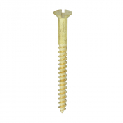 No12x21/2 Slotted Countersunk Woodscrew Brass Pack 100