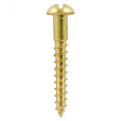 No8x3/4 Slotted Round Woodscrew Brass Pack 200