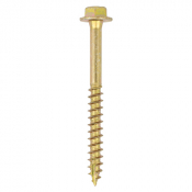 8.0x80 Advanced Flanged Coachscrew DIN 571 Zinc & Yellow Plated Pack 50