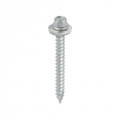 6.3x60 Hex Metal to Timber Slash Point Exterior Screw and 16mm Washer Steel/Silver Pack 100