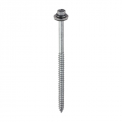 6.3x125 Hex Metal to Timber Exterior Slash Point Screw/Washer Steel/Silver Pack 100