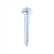 No12x11/2 Pozi Pan Ab Point Self Tapping Screw DIN 7981CZ Zinc Plated Pack 200