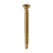 3.9x45 Reinforced Frame Screw Zinc & Yellow Plated Timco 120 Range Pack 500