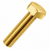 M4x25 Hex Setscrew DIN 933 Brass Pack 100