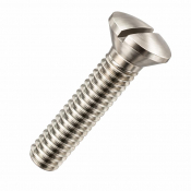M3.5x50 Slotted Raised Countersunk Screw DIN 964 Brass Nickel Plated Pack 100