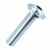 M10x25 Socket Flanged Dome Screw DIN 7380 Zinc Plated Pack 200