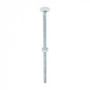 M6x150 Carriage Bolt & Nut DIN 603 Zinc Plated Gr.4.8 Pack 50